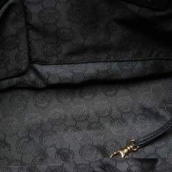 Pre Owned MICHAEL Michael Kors Black Leather Medium Jet Set Top Zip Tote