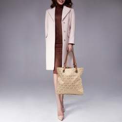 MICHAEL Michael Kors Beige/Brown Signature Canvas and Leather North South Tote 