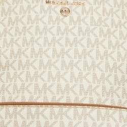 MICHAEL Michael Kors Brown/White Signature Coated Canvas and Leather Valerie Backpack