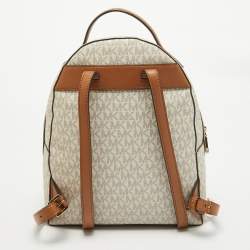 MICHAEL Michael Kors Brown/White Signature Coated Canvas and Leather Valerie Backpack