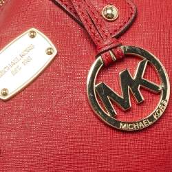 Pre Owned MICHAEL Michael Kors Red Leather Satchel