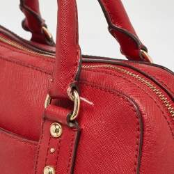 Pre Owned MICHAEL Michael Kors Red Leather Satchel