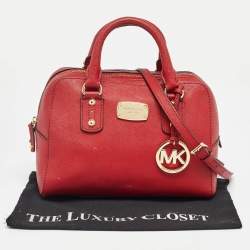 Pre Owned MICHAEL Michael Kors Red Leather Satchel