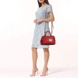 Pre Owned MICHAEL Michael Kors Red Leather Satchel