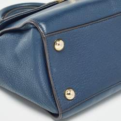 MICHAEL Michael Kors Navy Blue Leather Hudson Satchel