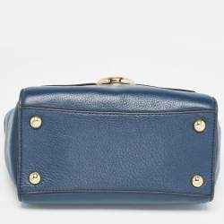 MICHAEL Michael Kors Navy Blue Leather Hudson Satchel