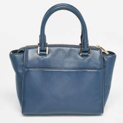 MICHAEL Michael Kors Navy Blue Leather Hudson Satchel
