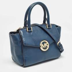 MICHAEL Michael Kors Navy Blue Leather Hudson Satchel