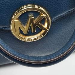 MICHAEL Michael Kors Navy Blue Leather Hudson Satchel