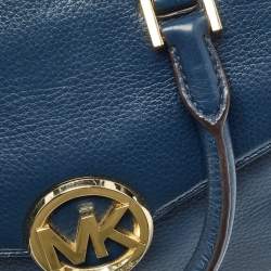 MICHAEL Michael Kors Navy Blue Leather Hudson Satchel