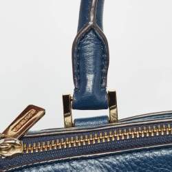 MICHAEL Michael Kors Navy Blue Leather Hudson Satchel