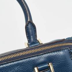 MICHAEL Michael Kors Navy Blue Leather Hudson Satchel