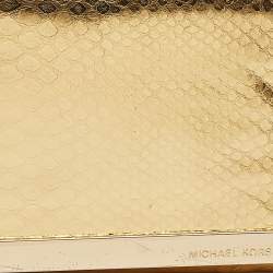 MICHAEL Michael Kors Gold Python Effect Leather Lana Clutch Bag