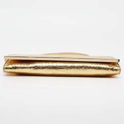 MICHAEL Michael Kors Gold Python Effect Leather Lana Clutch Bag