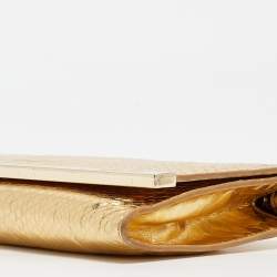 MICHAEL Michael Kors Gold Python Effect Leather Lana Clutch Bag