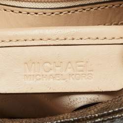 MICHAEL Michael Kors Brown/Beige Sigature Coated Canvas and Leather Jet Set Travel Messenger Bag