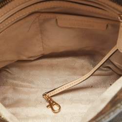 MICHAEL Michael Kors Brown/Beige Sigature Coated Canvas and Leather Jet Set Travel Messenger Bag