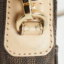 MICHAEL Michael Kors Brown/Beige Sigature Coated Canvas and Leather Jet Set Travel Messenger Bag
