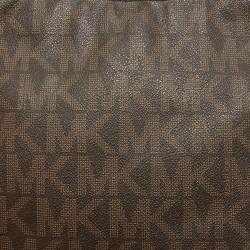 MICHAEL Michael Kors Brown/Beige Sigature Coated Canvas and Leather Jet Set Travel Messenger Bag