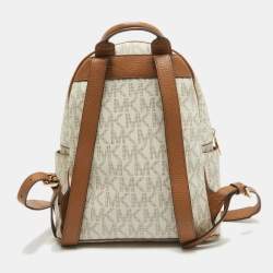 MICHAEL Michael Kors Off White Signature Coated Canvas Studded Abbey Backpack