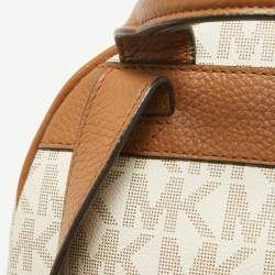 MICHAEL Michael Kors Off White Signature Coated Canvas Studded Abbey Backpack