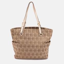 MICHAEL Michael Kors Beige/Brown Signature Canvas Jet Set Tote