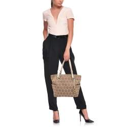 MICHAEL Michael Kors Beige/Brown Signature Canvas Jet Set Tote