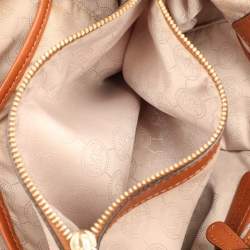 Pre Owned حقيبة يد مايكل مايكل كورس سينثيا متوسطة كانفاس مقوى شهيرة بنية