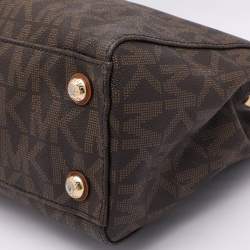 Pre Owned حقيبة يد مايكل مايكل كورس سينثيا متوسطة كانفاس مقوى شهيرة بنية