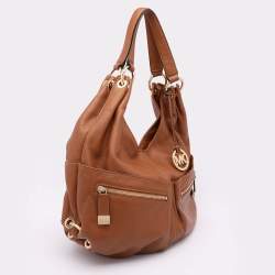 Pre Owned MICHAEL Michael Kors Brown Leather Large Layton Hobo