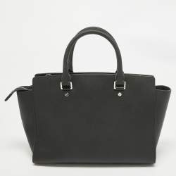 MICHAEL Michael Kors Black Leather Large Selma Satchel