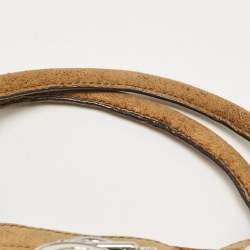 Pre Owned MICHAEL Michael Kors Tan/Black Alcantara East/West Hamilton Satchel