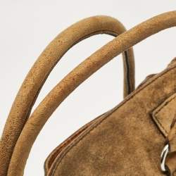 Pre Owned MICHAEL Michael Kors Tan/Black Alcantara East/West Hamilton Satchel