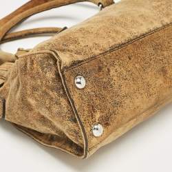 Pre Owned MICHAEL Michael Kors Tan/Black Alcantara East/West Hamilton Satchel