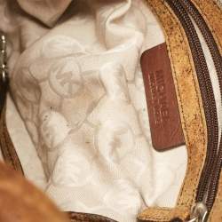 Pre Owned MICHAEL Michael Kors Tan/Black Alcantara East/West Hamilton Satchel