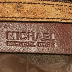 Pre Owned MICHAEL Michael Kors Tan/Black Alcantara East/West Hamilton Satchel