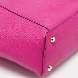 مملوكة مسبقًا حقيبة يد توتس مايكل مايكل كورس جيت سيت جلد سافيانو أسود بسحاب علوي متوسطة