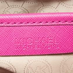 مملوكة مسبقًا حقيبة يد توتس مايكل مايكل كورس جيت سيت جلد سافيانو أسود بسحاب علوي متوسطة