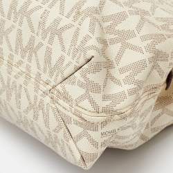 MICHAEL Michael Kors White Signature Coated Canvas Jet Set Shoulder Bag