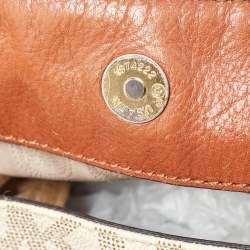 MICHAEL Michael Kors White Signature Coated Canvas Jet Set Shoulder Bag