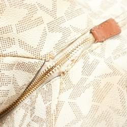 MICHAEL Michael Kors White Signature Coated Canvas Jet Set Shoulder Bag