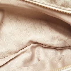 MICHAEL Michael Kors White Signature Coated Canvas Jet Set Shoulder Bag