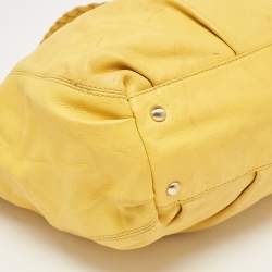 Pre Owned MICHAEL Michael Kors Yellow Leather Braided Drawstring Shoulder Bag