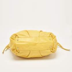 Pre Owned MICHAEL Michael Kors Yellow Leather Braided Drawstring Shoulder Bag