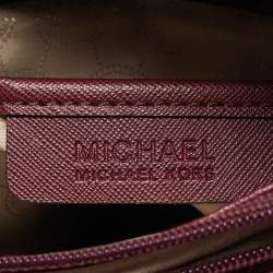 Pre Owned Michael Michael Kors Burgundy Leather Large East West Hamilton Tote