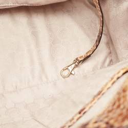 Pre Owned MICHAEL Michael Kors Beige Snakeskin Embossed Leather Large Selma Tote