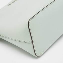 Pre Owned MICHAEL Michael Kors Mint Green Patent Leather Medium Cindy Dome Crossbody Bag