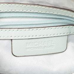 Pre Owned MICHAEL Michael Kors Mint Green Patent Leather Medium Cindy Dome Crossbody Bag