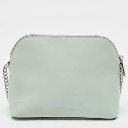 Pre Owned MICHAEL Michael Kors Mint Green Patent Leather Medium Cindy Dome Crossbody Bag