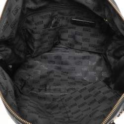 Pre Owned MICHAEL Michael Kors Beige/Black Monogram Canvas and Leather Bedford Satchel